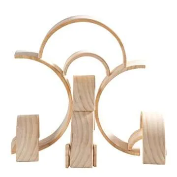 MERRYHEART Wooden Rainbow Stacking Toy, 12 Piece Natural Wood Rainbow Stacker, Extra Large Rainbow Stacking Toy, Nesting Puzzle Building Blocks Educational Toys for Kids Toddlers