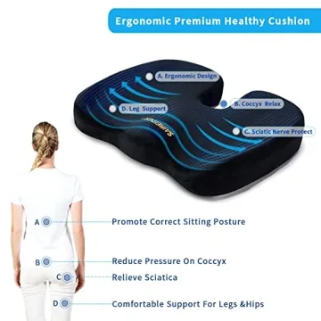 SAIREIDER Memory Foam Office Chair Cushion for Comfort