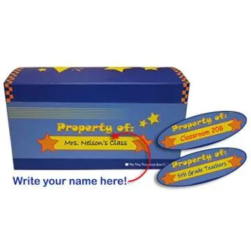 My Tiny Treasures Box Company Treasure Chest Box Desktop Size 10"x6"x6" for Teachers and Classroom Toy Prizes Awards for Star Students