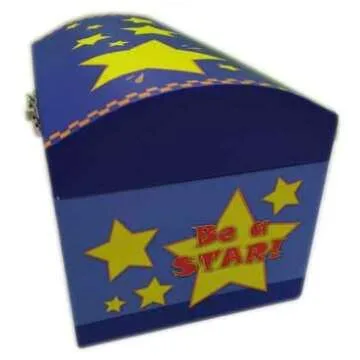 My Tiny Treasures Box Company Treasure Chest Box Desktop Size 10"x6"x6" for Teachers and Classroom Toy Prizes Awards for Star Students