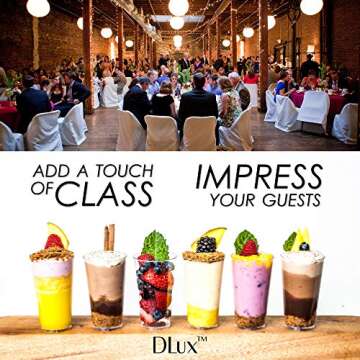 DLux Mini Dessert Cups & Spoons - Perfect for Parties