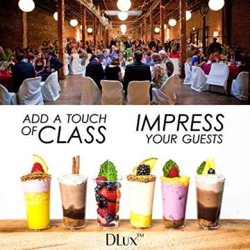 DLux Mini Dessert Cups & Spoons - Perfect for Parties