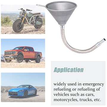 Funnel with Flexible Pipe - Durable Steel Universal Spout, Perfect for Oils and Fuels