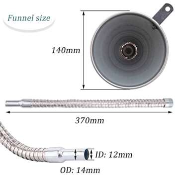 Flexible Steel Funnel with Flexible Pipe for Easy Pouring