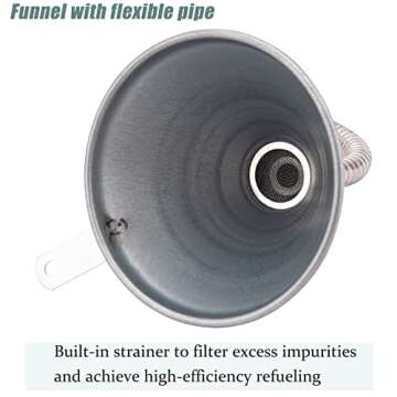 Flexible Steel Funnel with Flexible Pipe for Easy Pouring