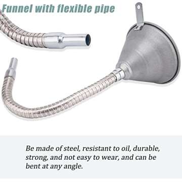 Flexible Steel Funnel with Flexible Pipe for Easy Pouring