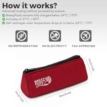 BreezyPacks Insulin Cooler Travel Case | EpiPen Carry Case | Self-Recharging