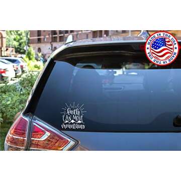Sunset Graphics & Decals Faith Can Move Mountains Decal Vinyl Car Sticker | Cars Trucks Vans Walls Laptop | White | 5.5 x 5.5 inches | SGD000001