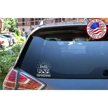 Sunset Graphics & Decals Faith Can Move Mountains Decal Vinyl Car Sticker | Cars Trucks Vans Walls Laptop | White | 5.5 x 5.5 inches | SGD000001