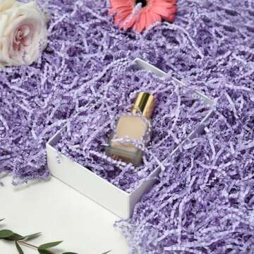 Purple Crinkle Cut Paper Shred Packing Raffia Grass Cushion Paper Streamer for Christmas Wedding Birthday Engagement Craft Gift Boxes Bags Basket Filler Decoration,4oz