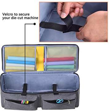 Die-Cutting Machine Carrying Bag, Foldable Bag Compatible with Cricut Explore Air and Maker Come with Dust Cover (Grey)