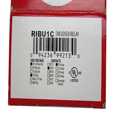 Functional Devices RIBU1C Enclosed Pilot Relay, 10 Amp Spdt with 10-30 Vac/Dc/120 Vac Coil