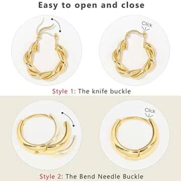 Adoyi Gold Hoop Earrings Set for Stylish Women
