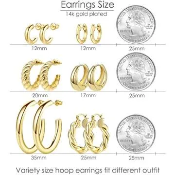 Adoyi Gold Hoop Earrings Set for Stylish Women