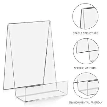 ZOEY Acrylic Book Stand - Clear Display Easels 5 Pack