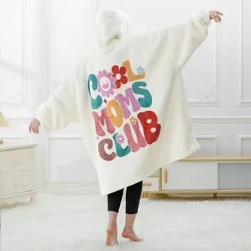 Gifts for Grandma Christmas Gifts from Granddaughter Grandkid Grandchildren Wearable Blanket Hoodie Cool Grandma Birthday Gifts for Nana, Gigi, New Grandma, Oversized Sherpa Fleece Blanket Sweatshirt