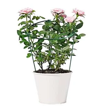 HiGift 3 Pack Peony Cages Support Stakes Ring for Garden, Round Plant Support for Outdoor (10" W x 17" H), Indoor Plant Cages Hoops Plant Rings for Tomatoes,Rose,Astilbes,Vine Indoor Potted Plants