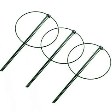 HiGift 3 Pack Peony Cages Support Stakes Ring for Garden, Round Plant Support for Outdoor (10" W x 17" H), Indoor Plant Cages Hoops Plant Rings for Tomatoes,Rose,Astilbes,Vine Indoor Potted Plants