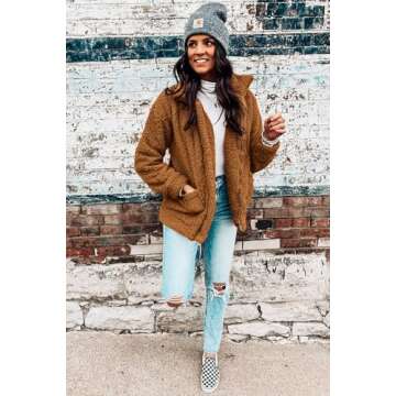 PRETTYGARDEN Women's Cozy Sherpa Fleece Winter Jacket