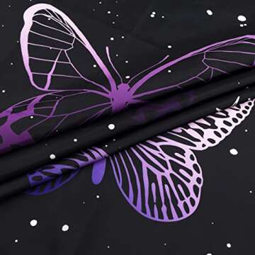 HVEST Butterfly Tapestry for Wall Decor,Fantasy Purple Butterflies Tapestries,Black Night Sky Wall Hanging Blanket for Bedroom Living Room Dorm Party Decorations 60x40 Inches