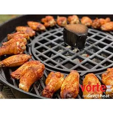 Vortex Small (in) Direct Cooking Charcoal Grill BBQ Accessory Cone 18.5 22.5 for Weber Smokey Mountain WSM Small - Stainless - Original - USA Made -Genuine SM Size