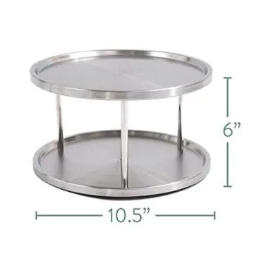 Estilo Stainless Steel 2-Tier Lazy Susan Organizer