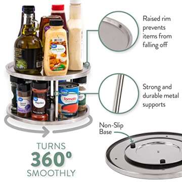 Estilo Stainless Steel 2-Tier Lazy Susan Organizer