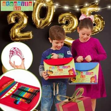 Complete 55-Piece Drawing Stencils Set for Kids