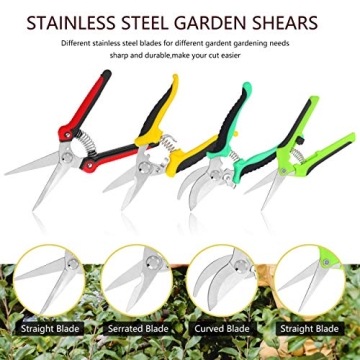 5 Pack Garden Pruning Shears Set with Gardening Gloves