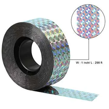 XoreArt Reflective Scare Tape, Double Sided Tape to Keep Away Birds, Pigeons, Crows, Woodpecker, and...