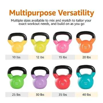 Amazon Basics Vinyl Kettlebell, 12 Pounds, Yellow