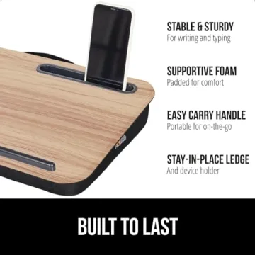 Gorilla Grip Lap Desk with Comfort Cushion and Phone Holder