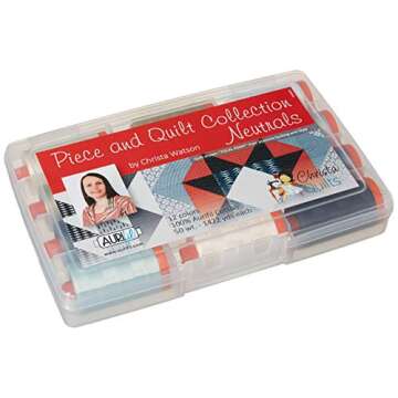 Christa Quilts Piece and Quilt Neutrals Aurifil Thread Kit 12 Large Spools 50 Weight CW50PQN12, Assorted, 12 count (pack of 1)