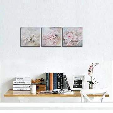 Cherry Blossoms Wall Art Set of 3 - Elegant Pink Canvas Prints