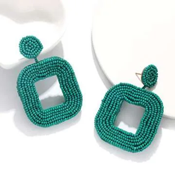 Boderier Bohemian Beaded Drop Earrings for Statement Style