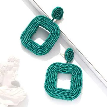 Boderier Bohemian Beaded Drop Earrings for Statement Style