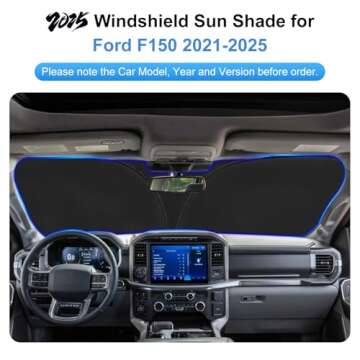 PinBaoLaLa Custom-Fit Windshield Sun Shade for 2021-2025 Ford F150