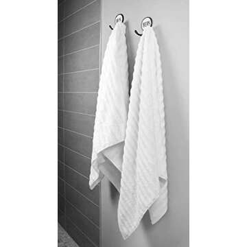 AuldHome Design His and Hers Towel Hooks (Set of 2); Cast Iron Rustic Farmhouse Decor Door Wall Hangers