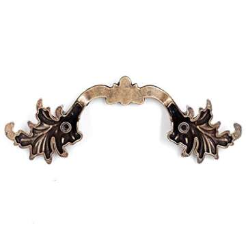 Jetland French Provincial Drawer Pulls, Antique Brass - 6-Pack