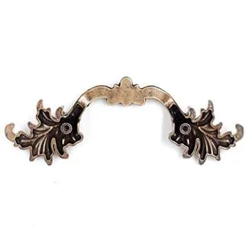 Jetland French Provincial Drawer Pulls, Antique Brass - 6-Pack