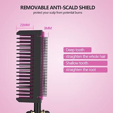 LURA Pink Hot Comb with Rhinestones for Easy Hair Styling