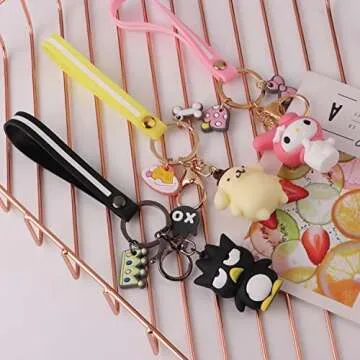 yiwoo 5 Pack Cute Keychains for Girls,Car Keychain Accessories,Key Purse Handbag Charms for Women
