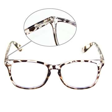Cyxus Blue Light UV Filter Glasses Spring Hinge Anti Eye Strain, Leopard Print Frame