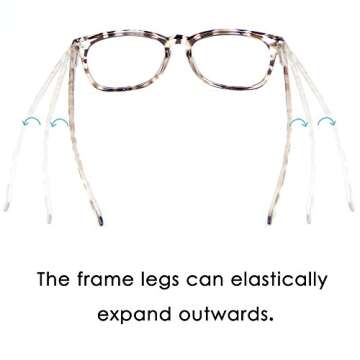 Cyxus Blue Light UV Filter Glasses Spring Hinge Anti Eye Strain, Leopard Print Frame