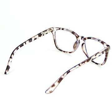 Cyxus Blue Light UV Filter Glasses Spring Hinge Anti Eye Strain, Leopard Print Frame