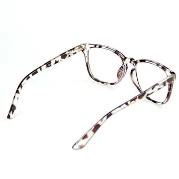 Cyxus Blue Light UV Filter Glasses Spring Hinge Anti Eye Strain, Leopard Print Frame