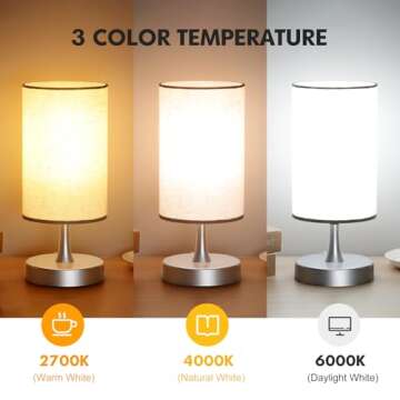 Caromolly Light Therapy Lamp, 10000 Lux Light with Remote Control, 3 Color Temperature & 4 Brightness Level & Timer, Daylight Lamp for Home, Office, Decoration(Silver Base Linen Shade)