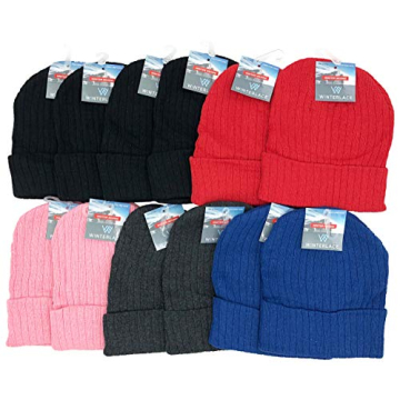 Kids Winter Beanies 12 Pack Warm Cold Weather Hats