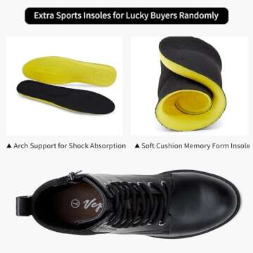 Vepose Women's Combat Ankle Boots for Stylish Comfort