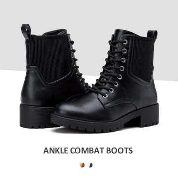 Vepose Women's Combat Ankle Boots for Stylish Comfort